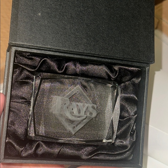 TAMPA BAY RAYS MVP Crystal MLB Logo Desk Paper Weight ⚾️ - Picture 4 of 8